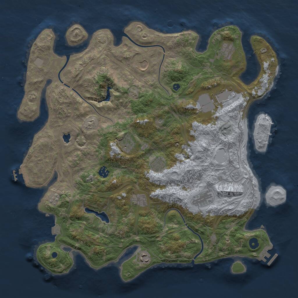 Rust Map: Procedural Map, Size: 4250, Seed: 13784574, 16 Monuments