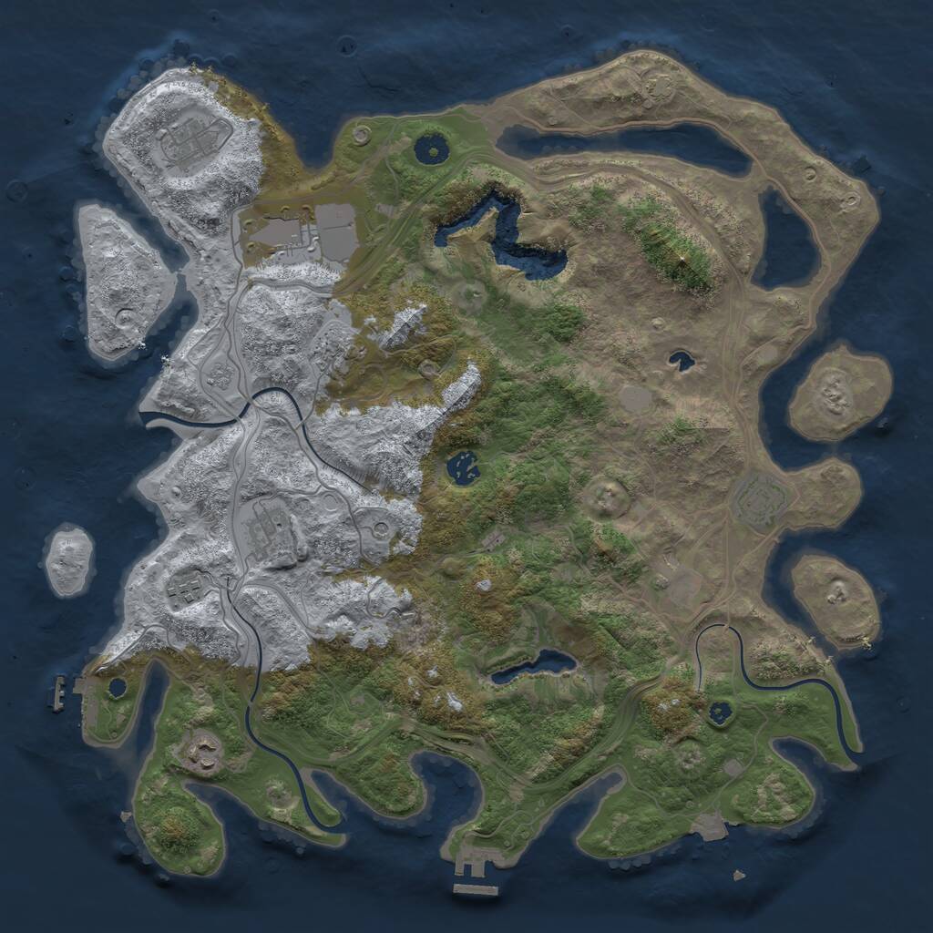 Rust Map: Procedural Map, Size: 4250, Seed: 484276686, 15 Monuments