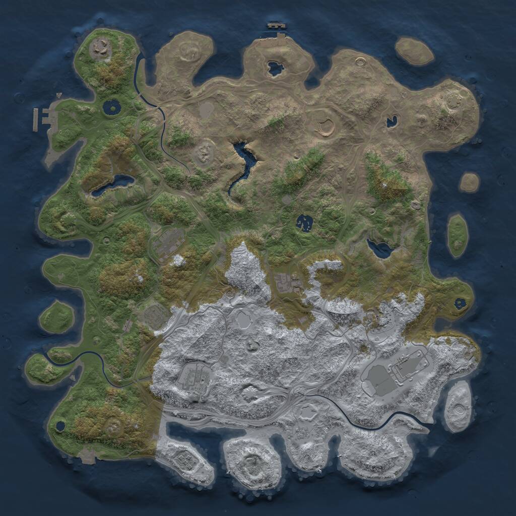 Rust Map: Procedural Map, Size: 4500, Seed: 582600178, 16 Monuments