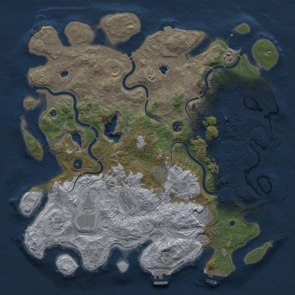 Rust Map: Procedural Map, Size: 4500, Seed: 1559229542, 16 Monuments