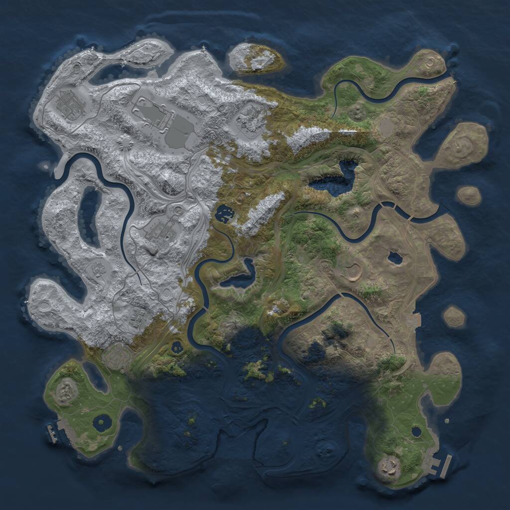 Rust Map: Procedural Map, Size: 4250, Seed: 210866628, 15 Monuments