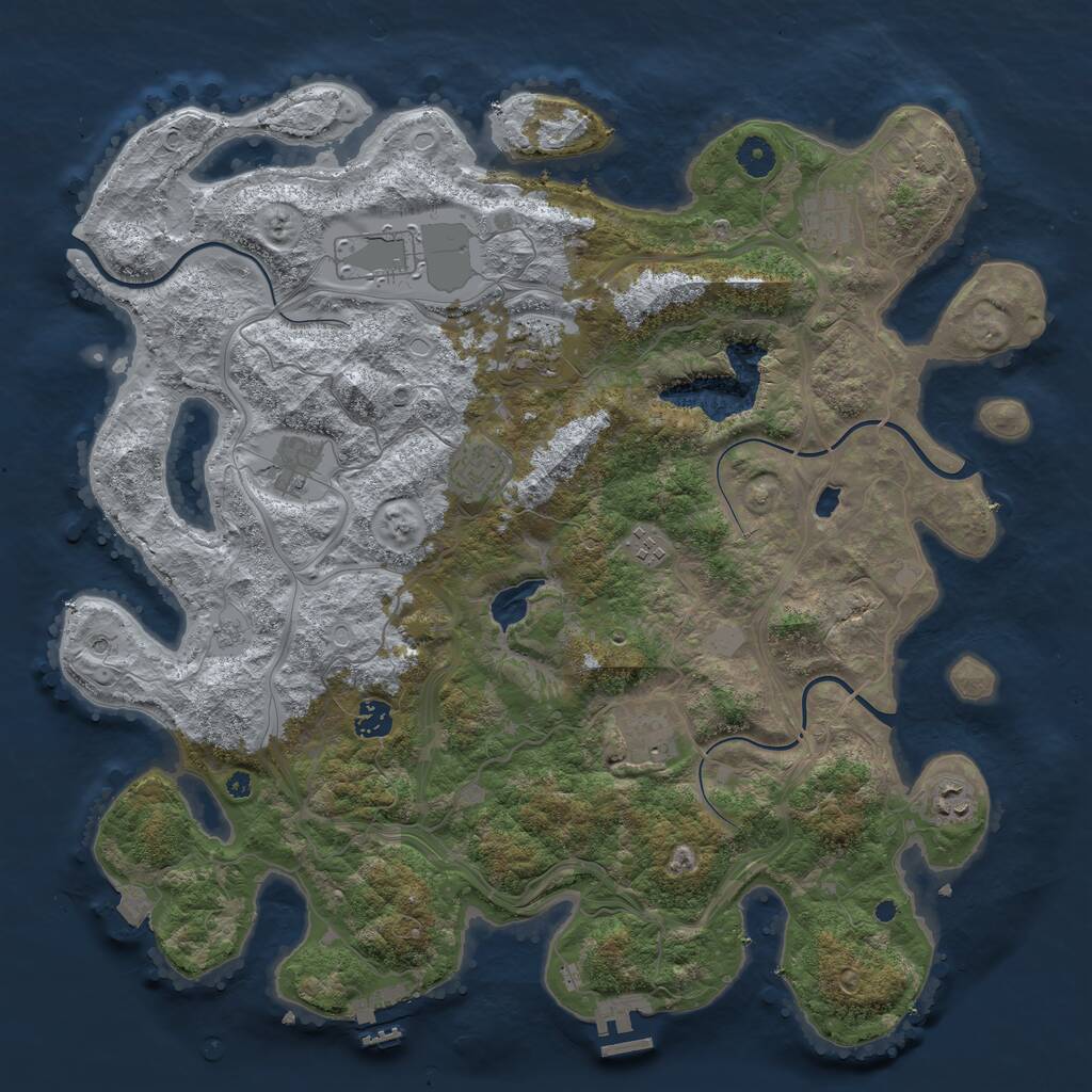 Rust Map: Procedural Map, Size: 4250, Seed: 210866628, 15 Monuments