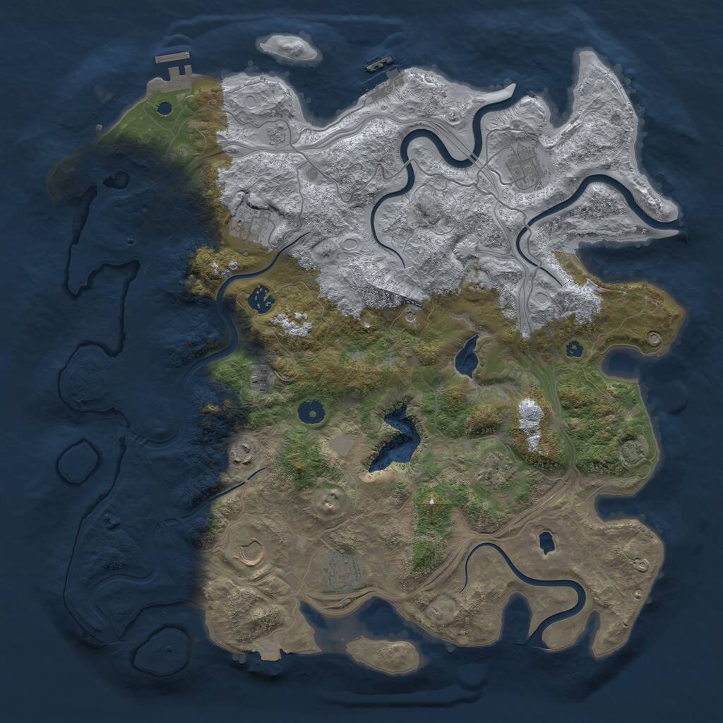 Rust Map: Procedural Map, Size: 4250, Seed: 875604850, 14 Monuments