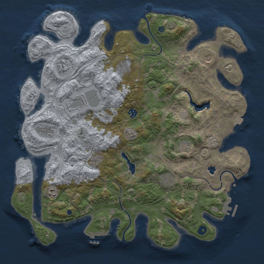 Rust Map: Procedural Map, Size: 4250, Seed: 1219242259, 17 Monuments