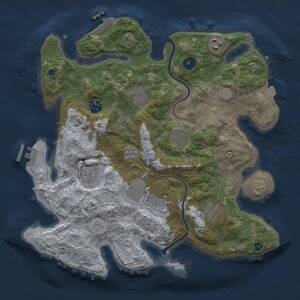 Thumbnail Rust Map: Procedural Map, Size: 3500, Seed: 1665818277, 14 Monuments