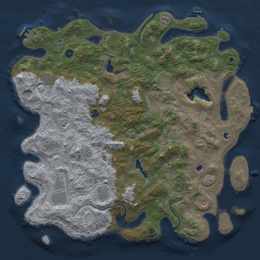 Rust Map: Procedural Map, Size: 4750, Seed: 6110724, 16 Monuments