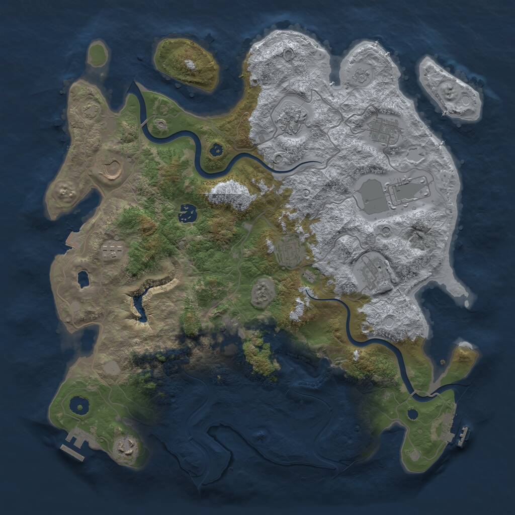 Rust Map: Procedural Map, Size: 4000, Seed: 8217, 16 Monuments