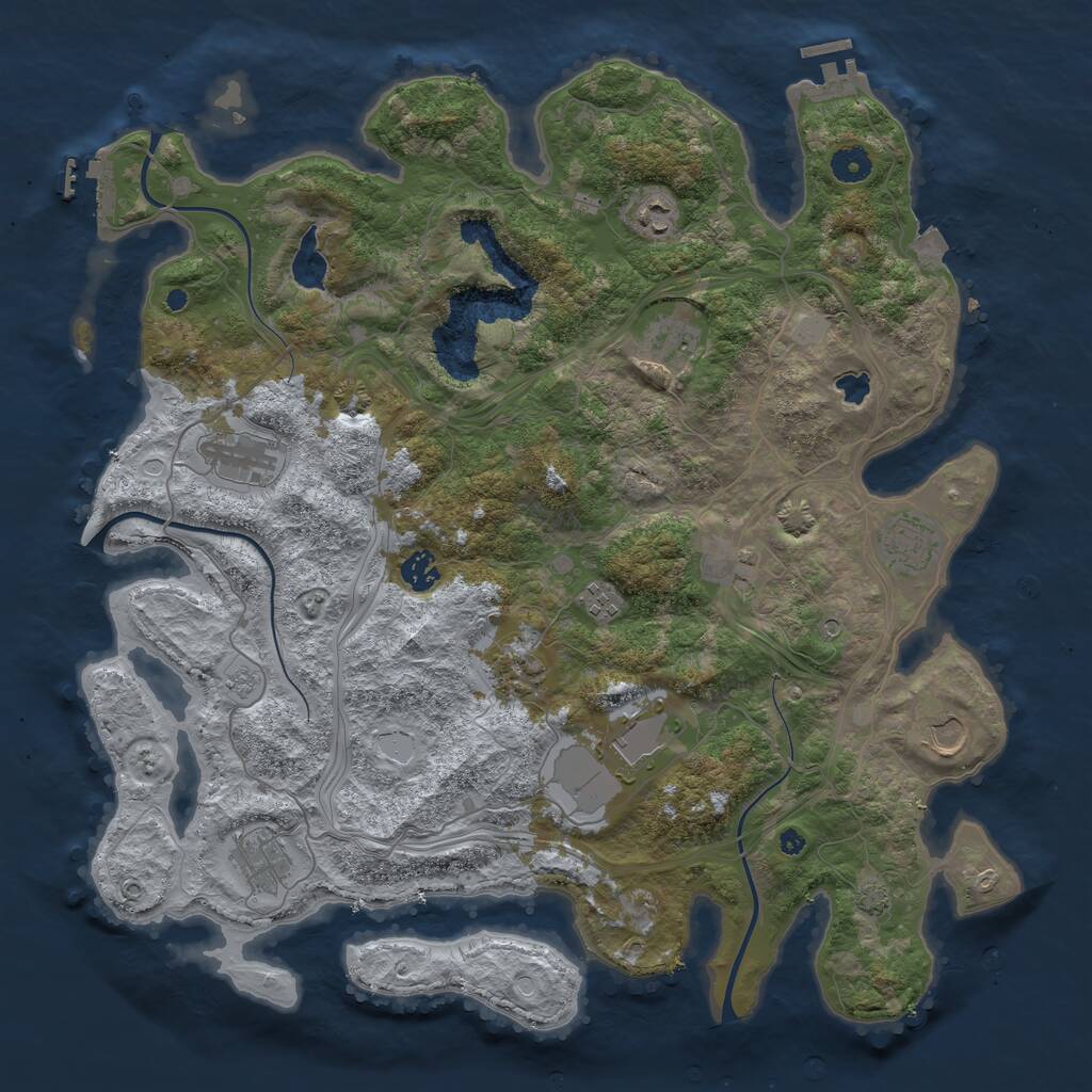 Rust Map: Procedural Map, Size: 4250, Seed: 436642588, 17 Monuments