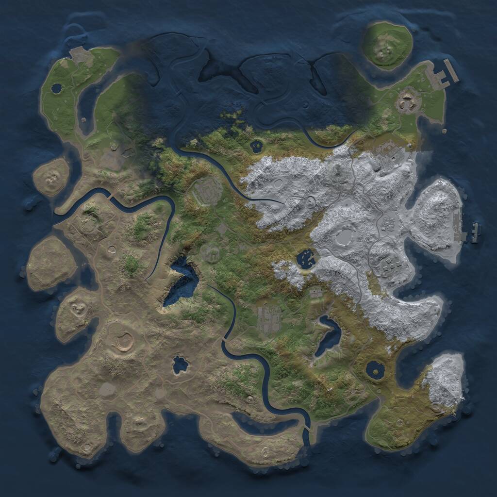 Rust Map: Procedural Map, Size: 4000, Seed: 382508744, 14 Monuments