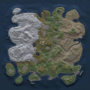 Thumbnail Rust Map: Procedural Map, Size: 3700, Seed: 1381821352, 15 Monuments