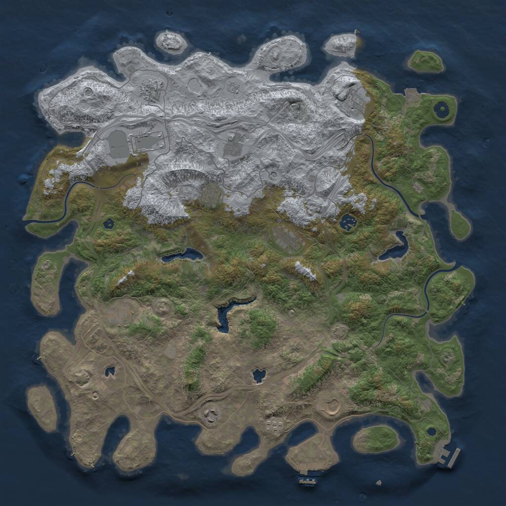 Rust Map: Procedural Map, Size: 4800, Seed: 1309330195, 17 Monuments