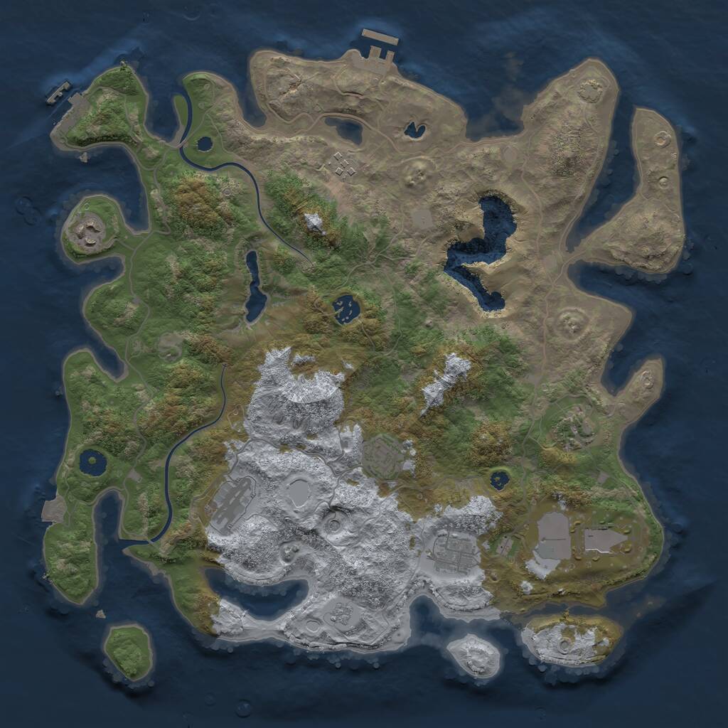 Rust Map: Procedural Map, Size: 4000, Seed: 59799768, 14 Monuments