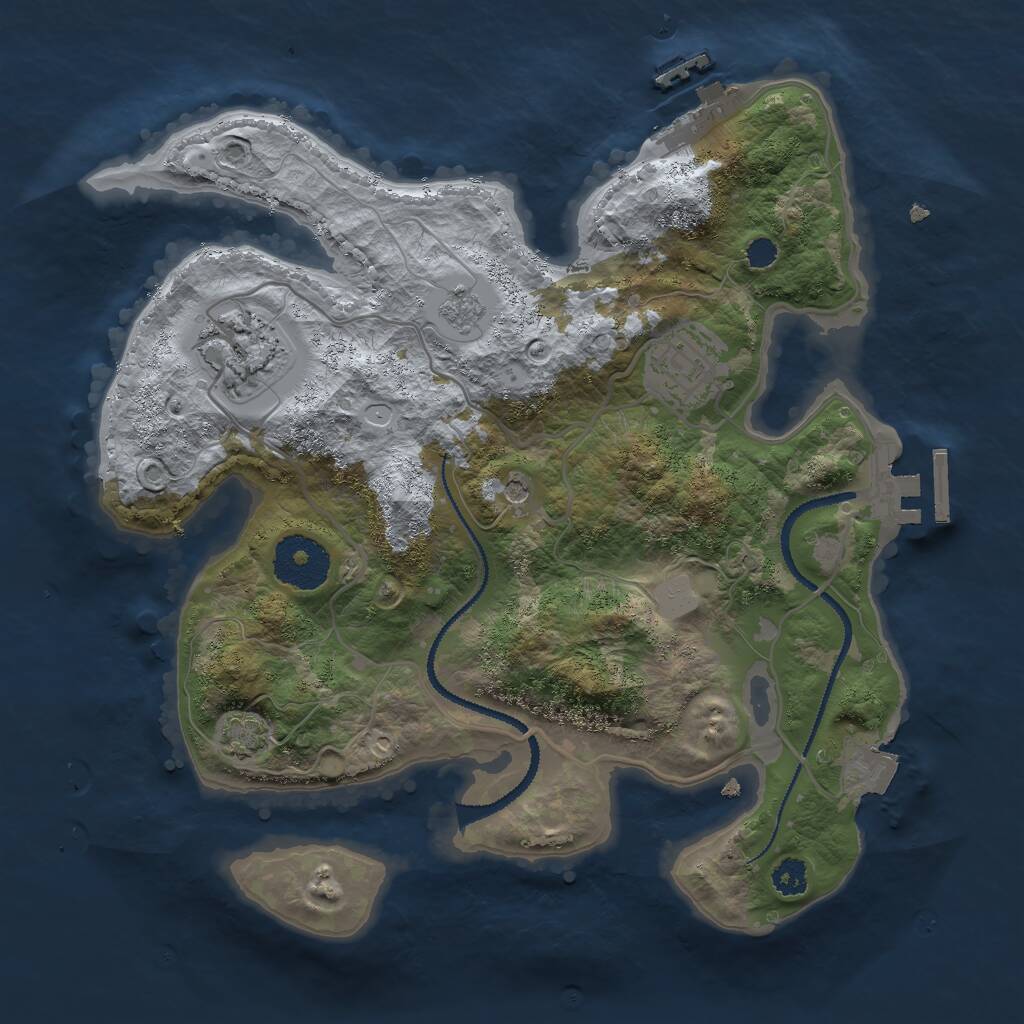 Rust Map: Procedural Map, Size: 2800, Seed: 52527612, 8 Monuments