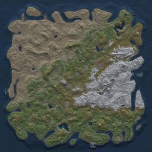 Thumbnail Rust Map: Procedural Map, Size: 6000, Seed: 8192, 17 Monuments