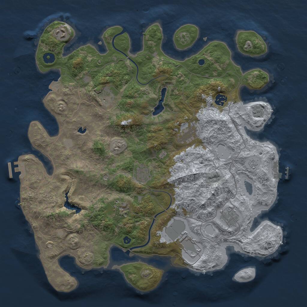 Rust Map: Procedural Map, Size: 4000, Seed: 738660941, 15 Monuments