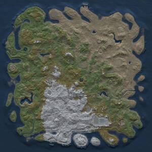 Thumbnail Rust Map: Procedural Map, Size: 6000, Seed: 1806944844, 17 Monuments