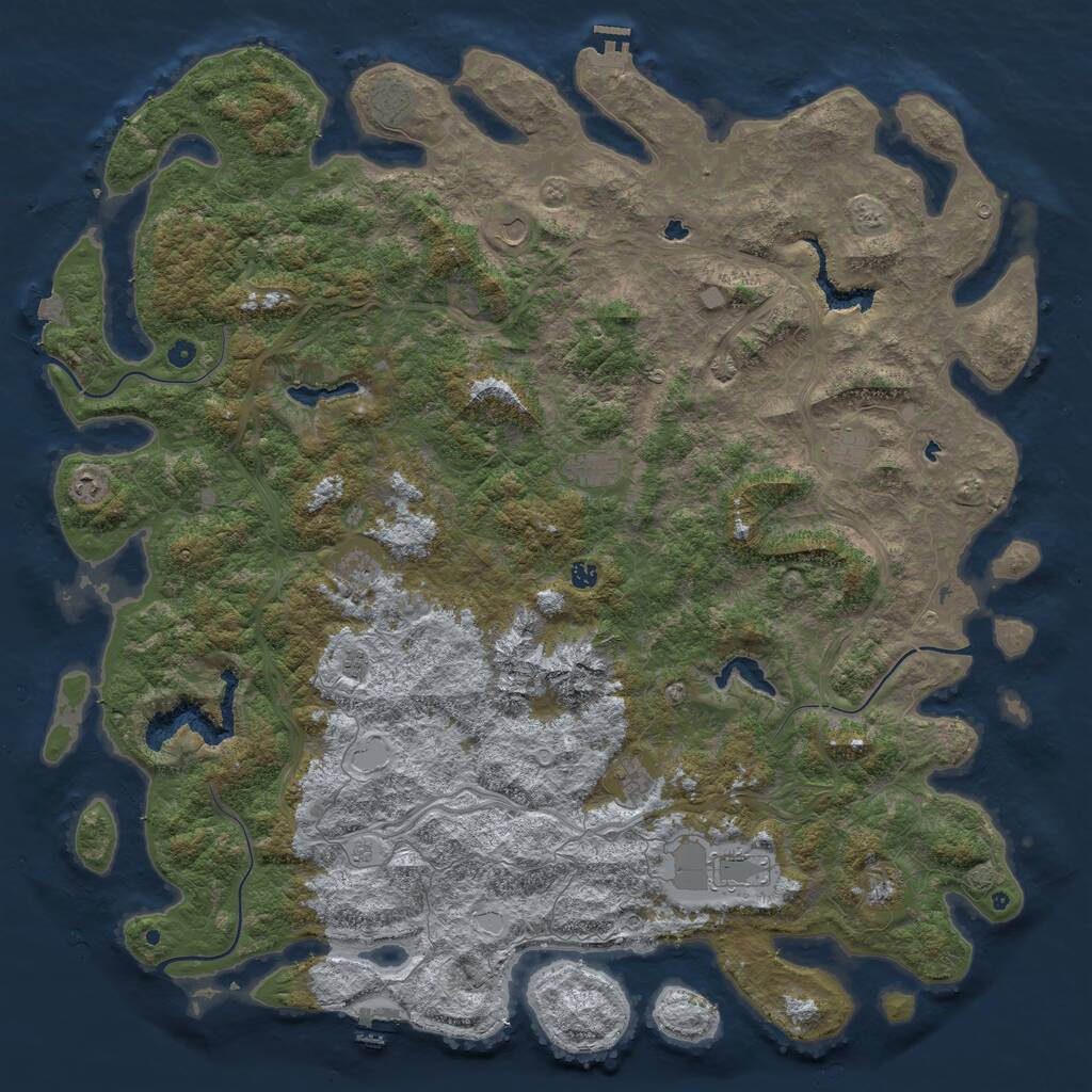 Rust Map: Procedural Map, Size: 6000, Seed: 1806944844, 17 Monuments