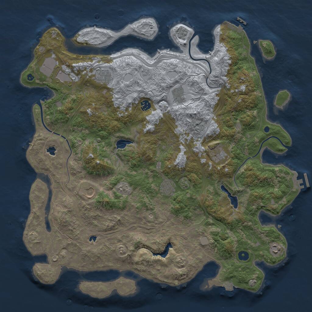 Rust Map: Procedural Map, Size: 4500, Seed: 701267160, 15 Monuments