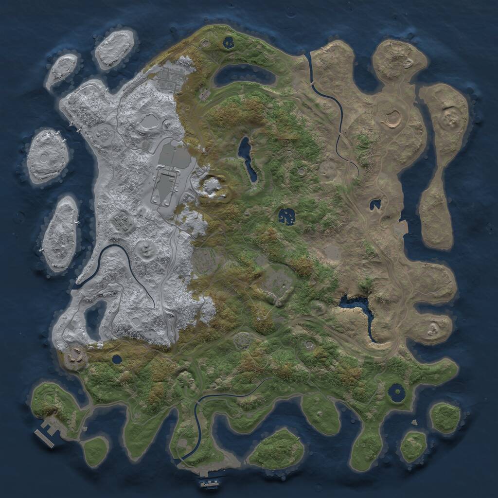 Rust Map: Procedural Map, Size: 4250, Seed: 1074210206, 14 Monuments