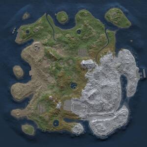 Thumbnail Rust Map: Procedural Map, Size: 3500, Seed: 480398241, 13 Monuments