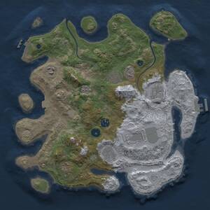 Thumbnail Rust Map: Procedural Map, Size: 3500, Seed: 480398241, 14 Monuments
