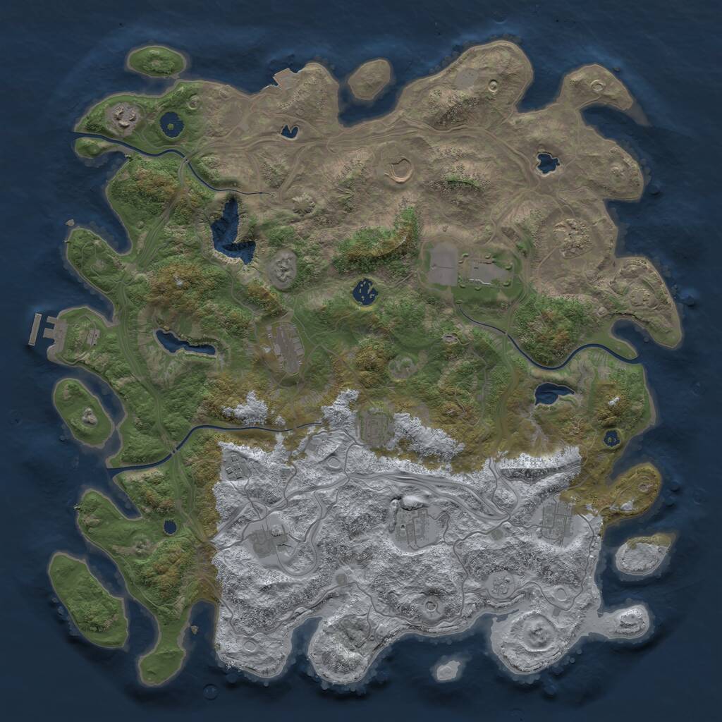 Rust Map: Procedural Map, Size: 4500, Seed: 1707919740, 16 Monuments