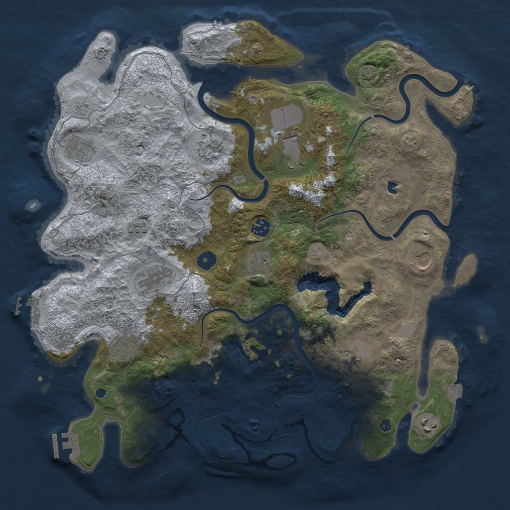 Rust Map: Procedural Map, Size: 4200, Seed: 1089670831, 17 Monuments