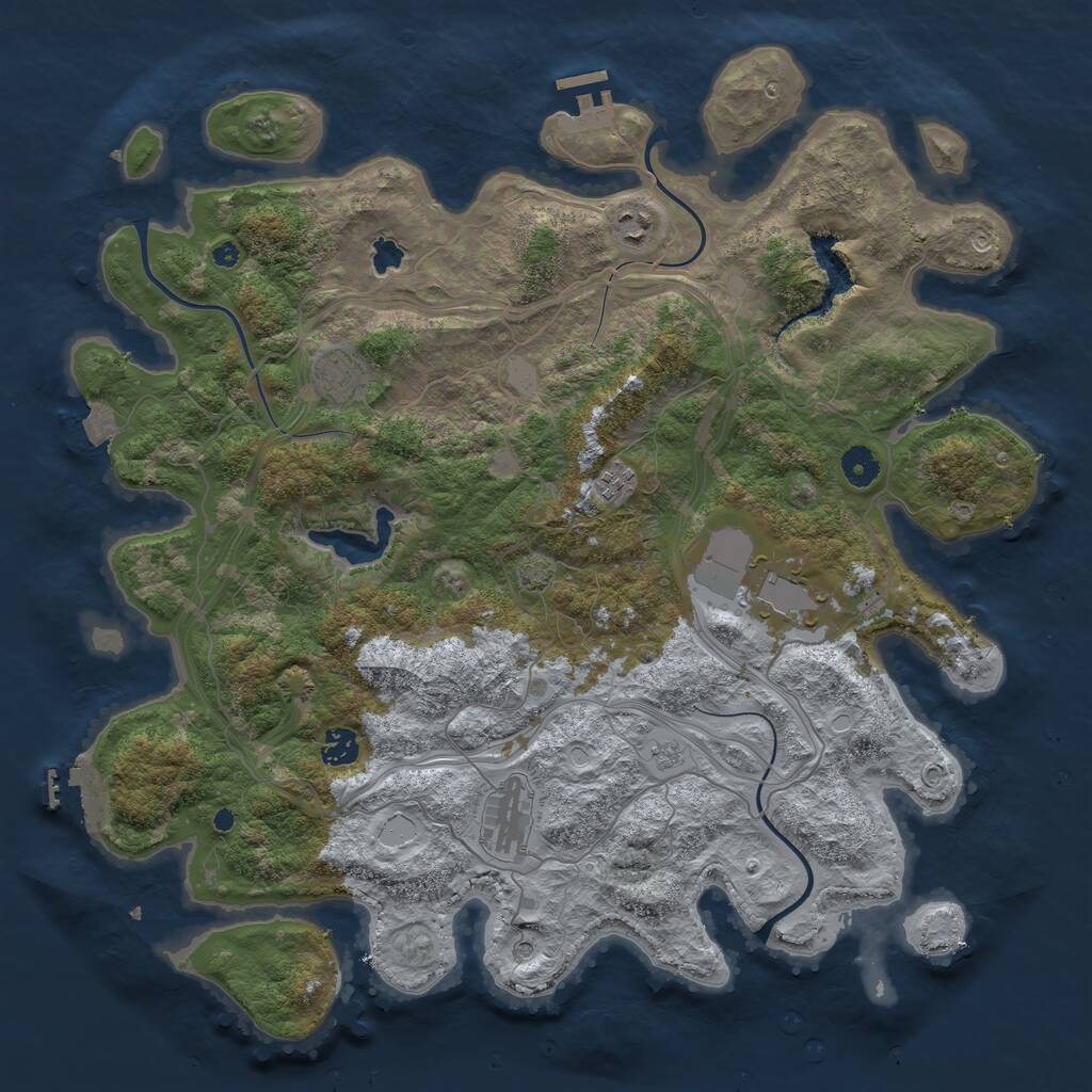 Rust Map: Procedural Map, Size: 4250, Seed: 162895111, 12 Monuments