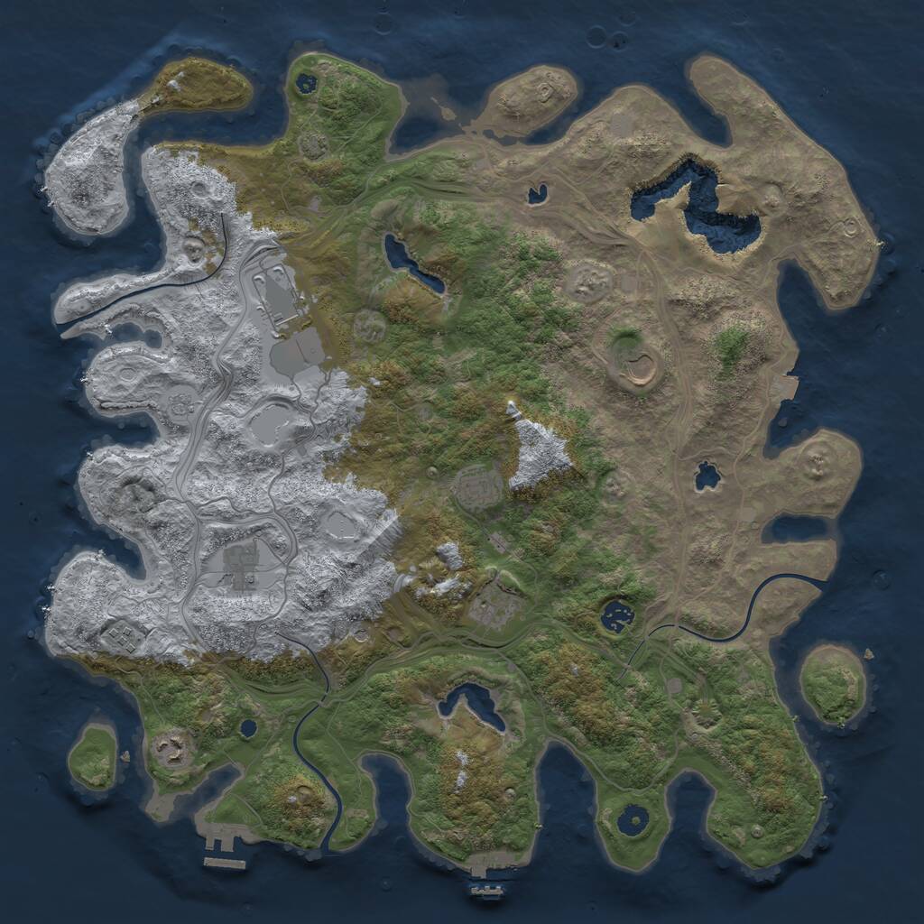 Rust Map: Procedural Map, Size: 4500, Seed: 553852365, 14 Monuments