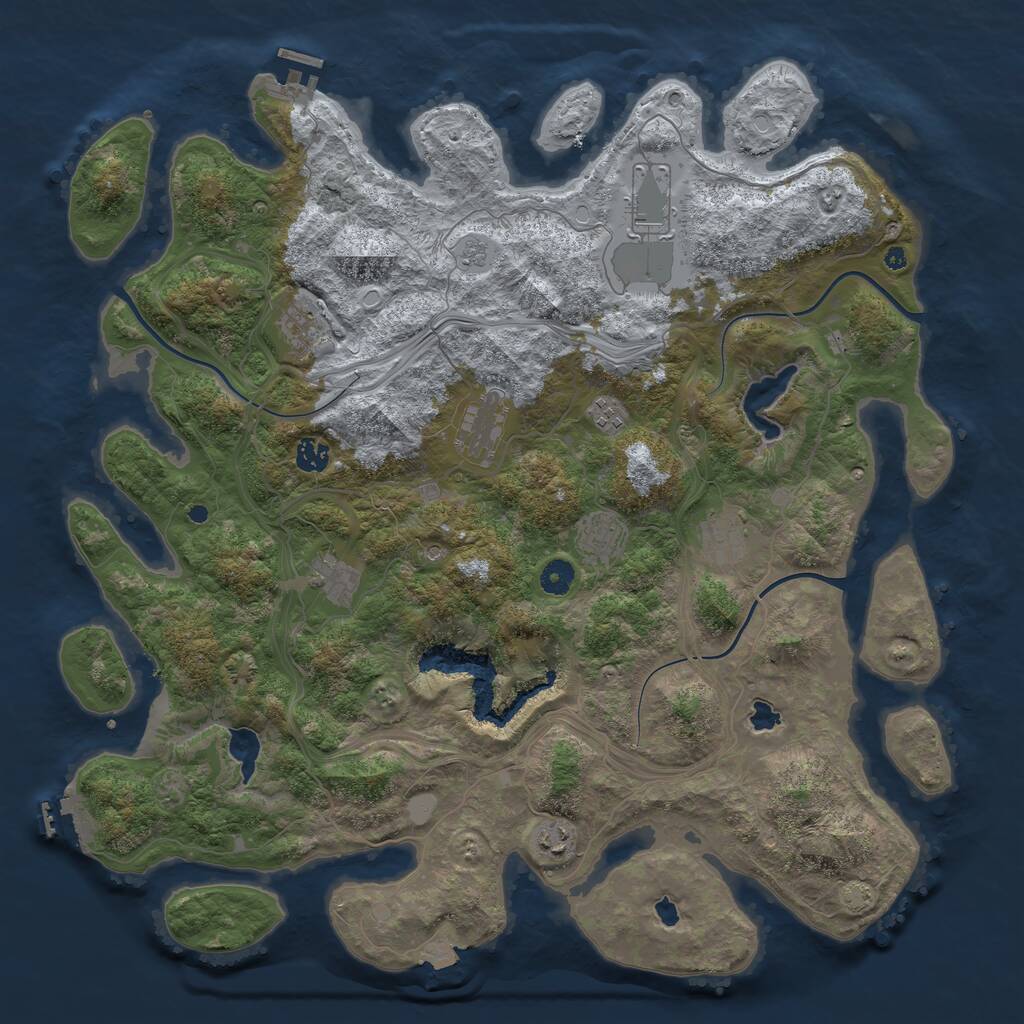 Rust Map: Procedural Map, Size: 4500, Seed: 1064423463, 15 Monuments
