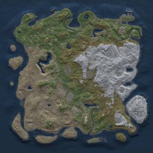 Thumbnail Rust Map: Procedural Map, Size: 4500, Seed: 594464566, 16 Monuments