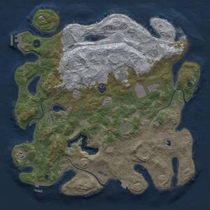 Thumbnail Rust Map: Procedural Map, Size: 4100, Seed: 841158429, 15 Monuments