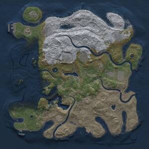 Thumbnail Rust Map: Procedural Map, Size: 4100, Seed: 841158429, 16 Monuments