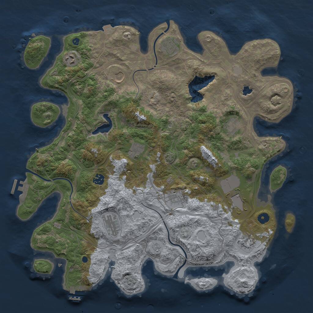 Rust Map: Procedural Map, Size: 4250, Seed: 85275745, 17 Monuments