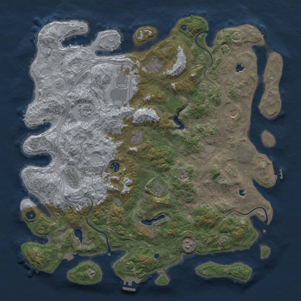 Rust Map: Procedural Map, Size: 4800, Seed: 12, 17 Monuments