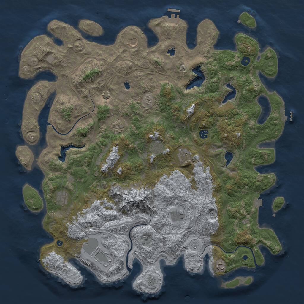 Rust Map: Procedural Map, Size: 5000, Seed: 1095363023, 16 Monuments