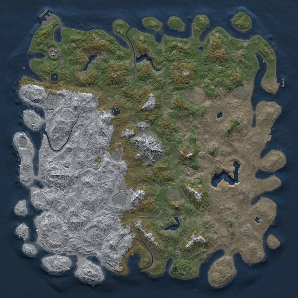 Rust Map: Procedural Map, Size: 5500, Seed: 1234657, 16 Monuments