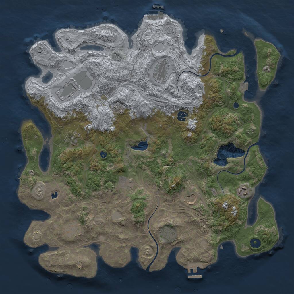 Rust Map: Procedural Map, Size: 4250, Seed: 652101504, 16 Monuments