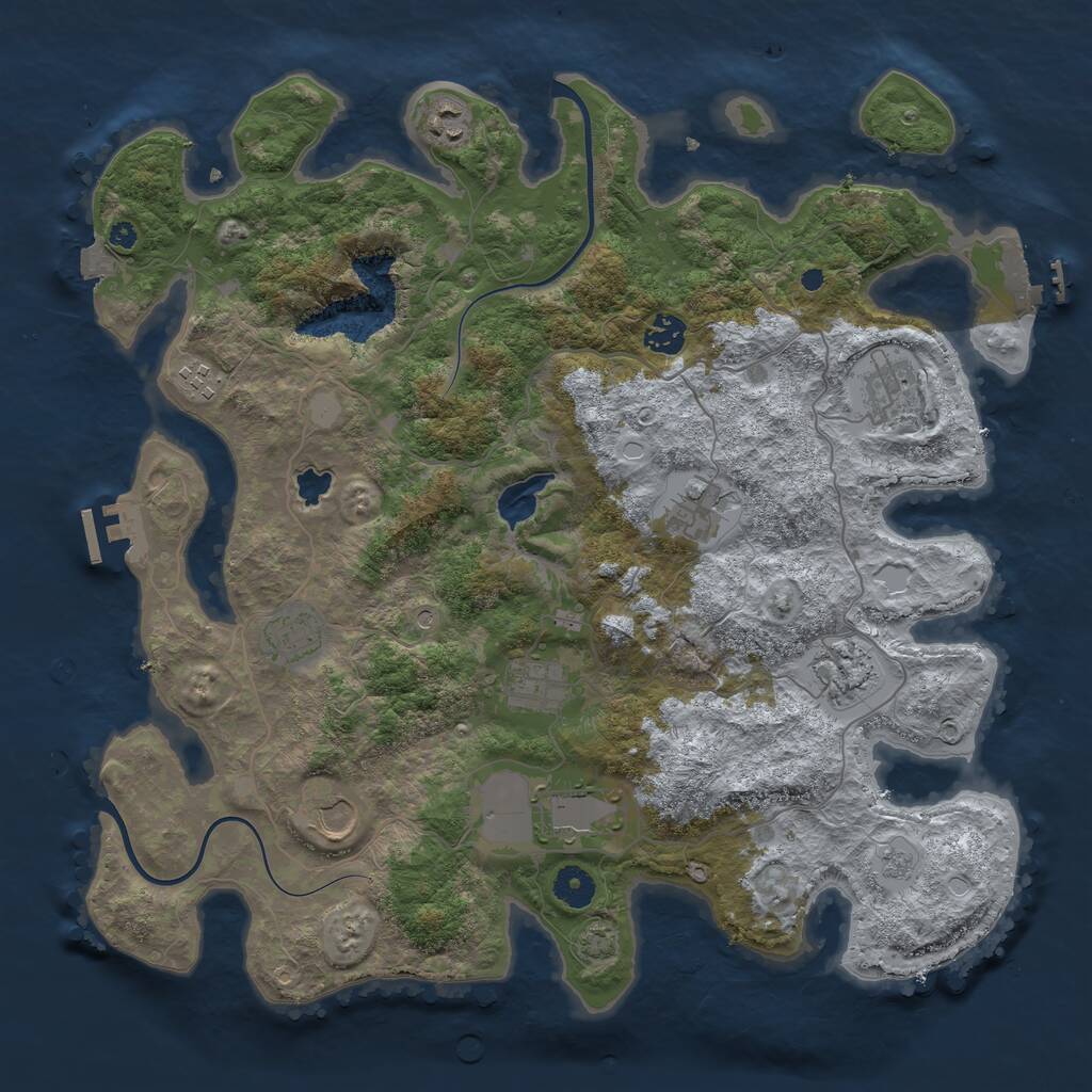 Rust Map: Procedural Map, Size: 4000, Seed: 218317251, 16 Monuments