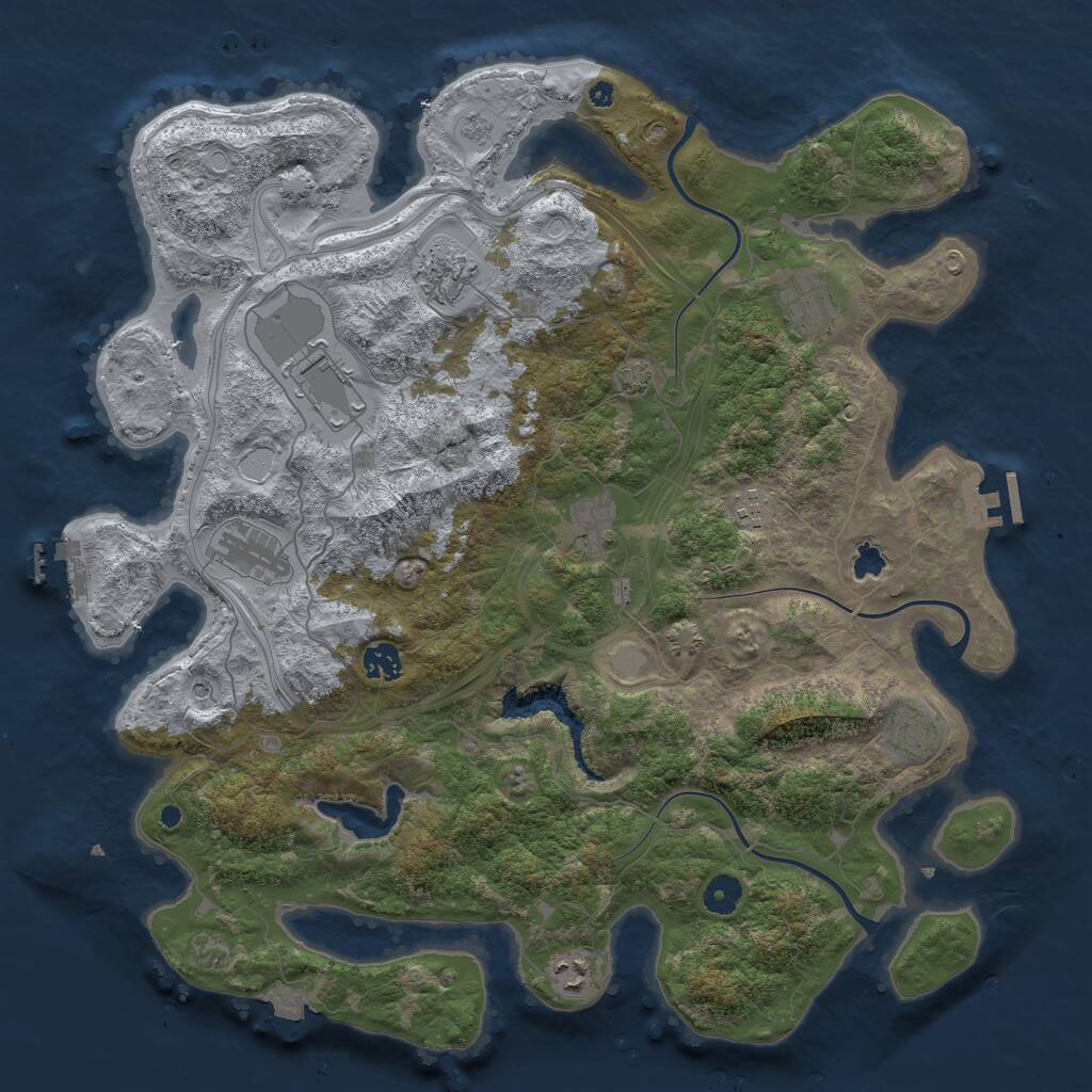 Rust Map: Procedural Map, Size: 4250, Seed: 45254578, 15 Monuments