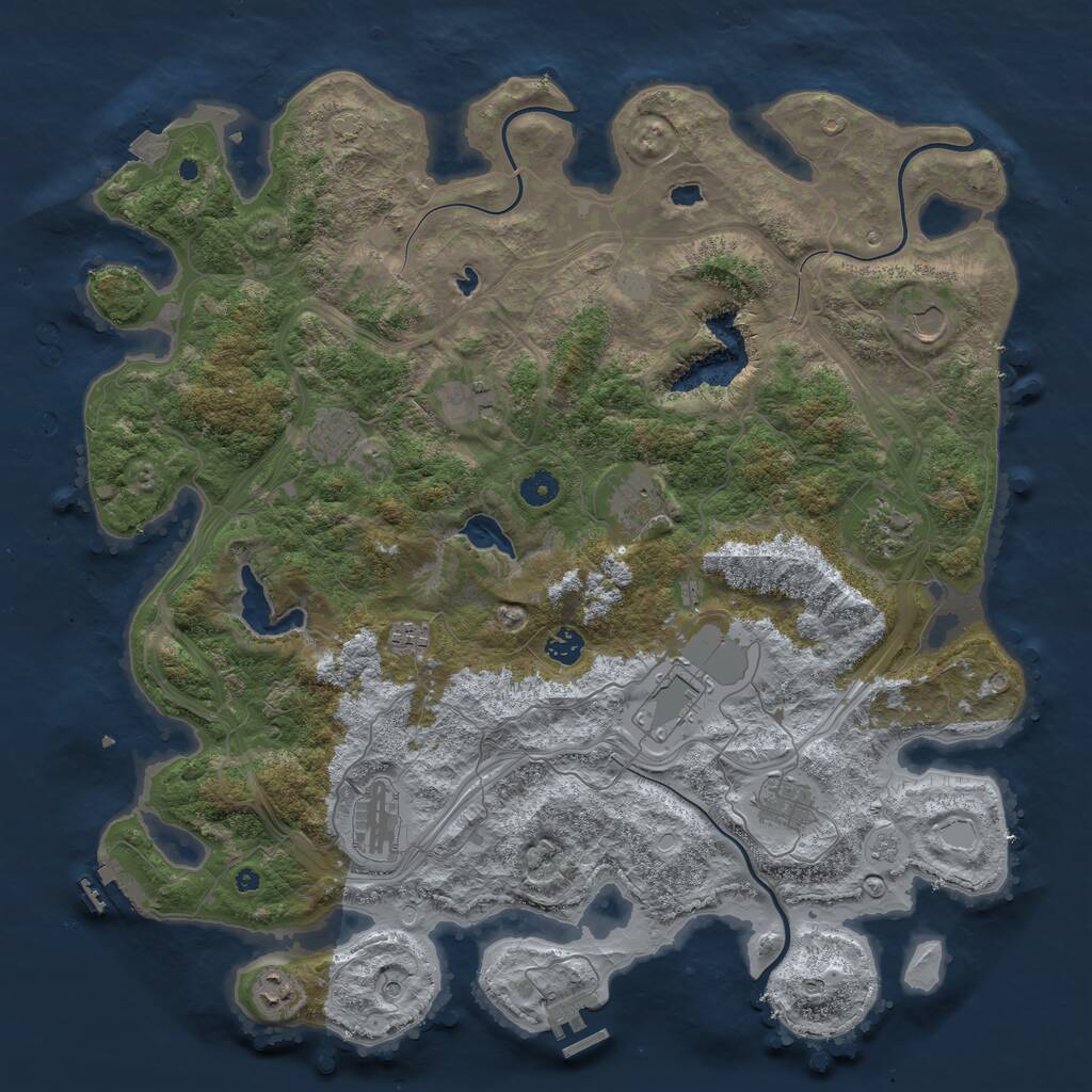 Rust Map: Procedural Map, Size: 4500, Seed: 1581150073, 17 Monuments