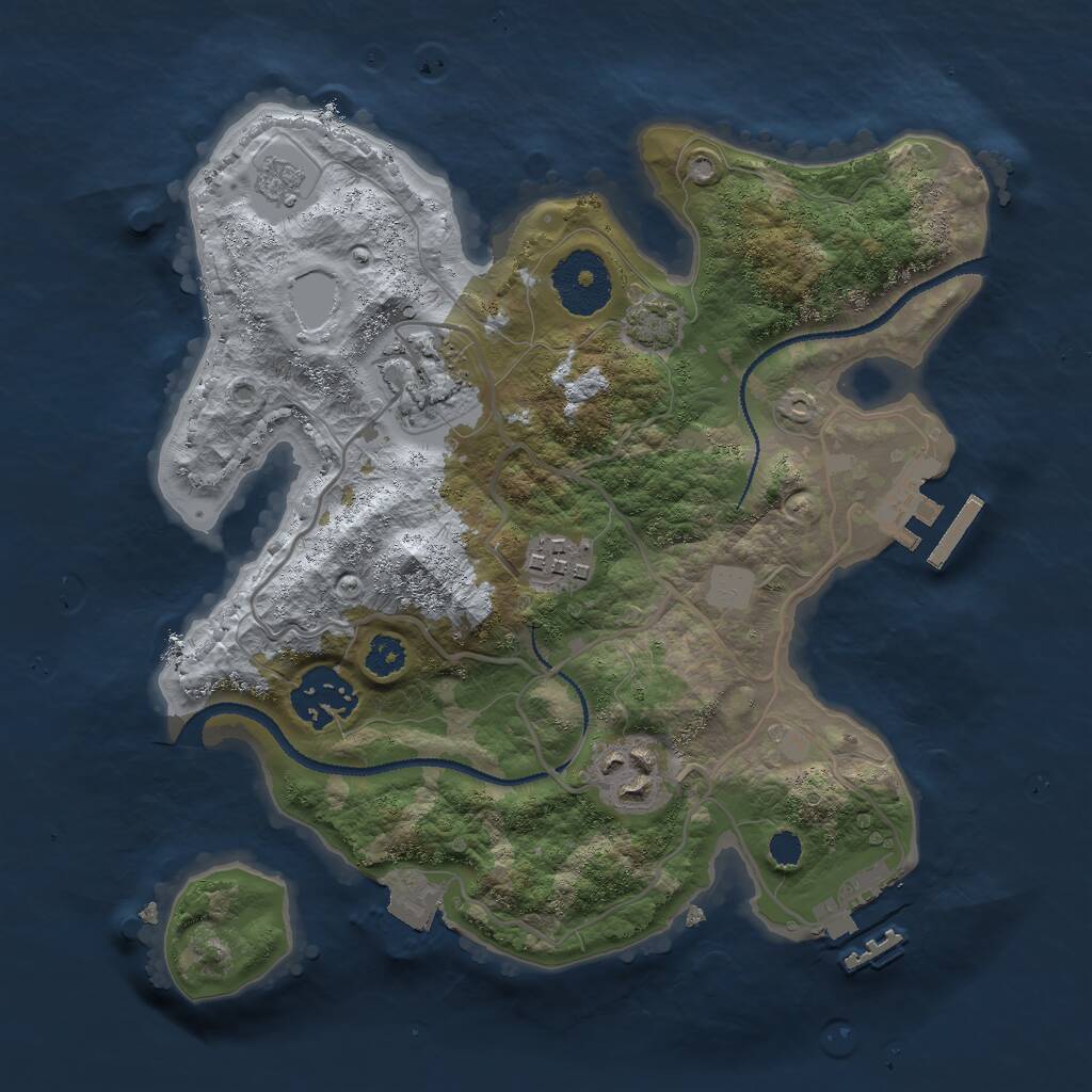 Rust Map: Procedural Map, Size: 2700, Seed: 1598092441, 9 Monuments