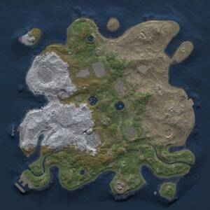 Thumbnail Rust Map: Procedural Map, Size: 3500, Seed: 1360705210, 14 Monuments