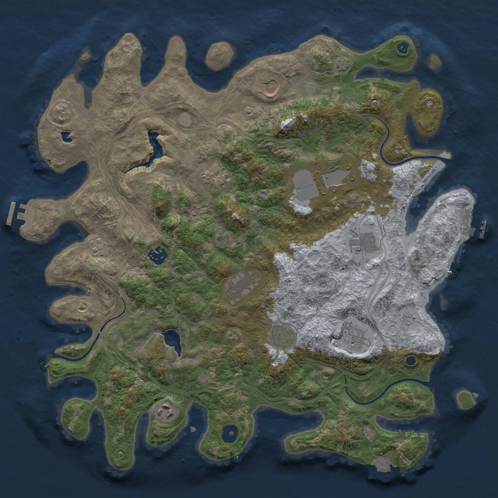 Rust Map: Procedural Map, Size: 4250, Seed: 193092466, 16 Monuments