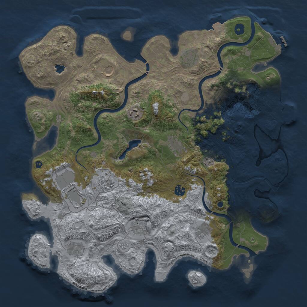 Rust Map: Procedural Map, Size: 4250, Seed: 6271709, 17 Monuments