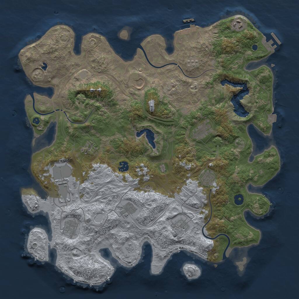 Rust Map: Procedural Map, Size: 4250, Seed: 6271709, 17 Monuments