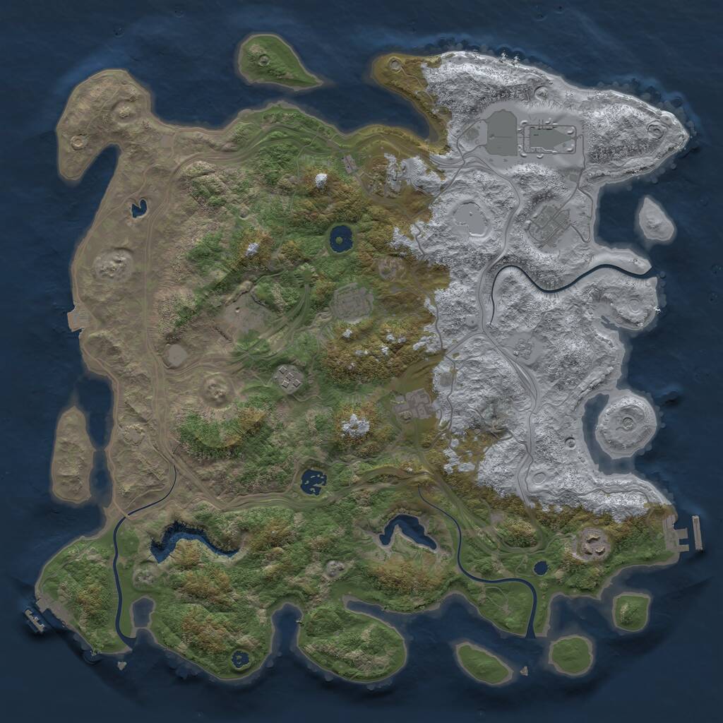 Rust Map: Procedural Map, Size: 4250, Seed: 513099074, 15 Monuments