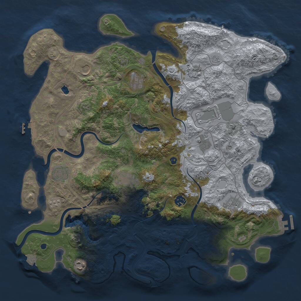 Rust Map: Procedural Map, Size: 4250, Seed: 513099074, 17 Monuments