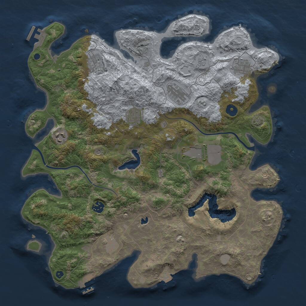 Rust Map: Procedural Map, Size: 4000, Seed: 86976095, 14 Monuments