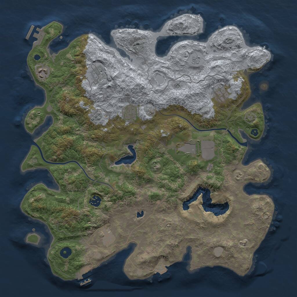 Rust Map: Procedural Map, Size: 4000, Seed: 86976095, 14 Monuments
